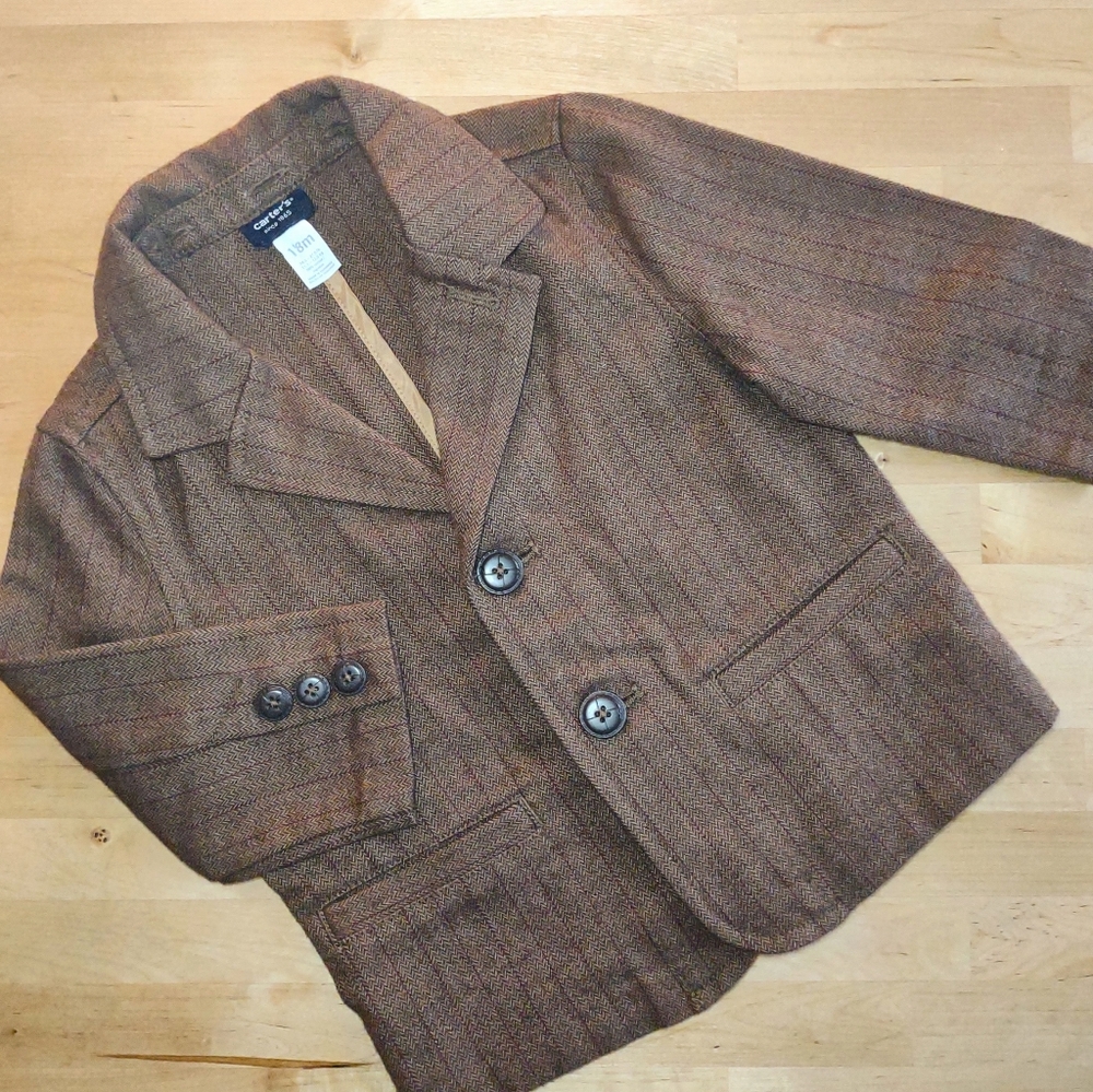 Carter's infant/toddler boys tweed jacket/blazer (18m)